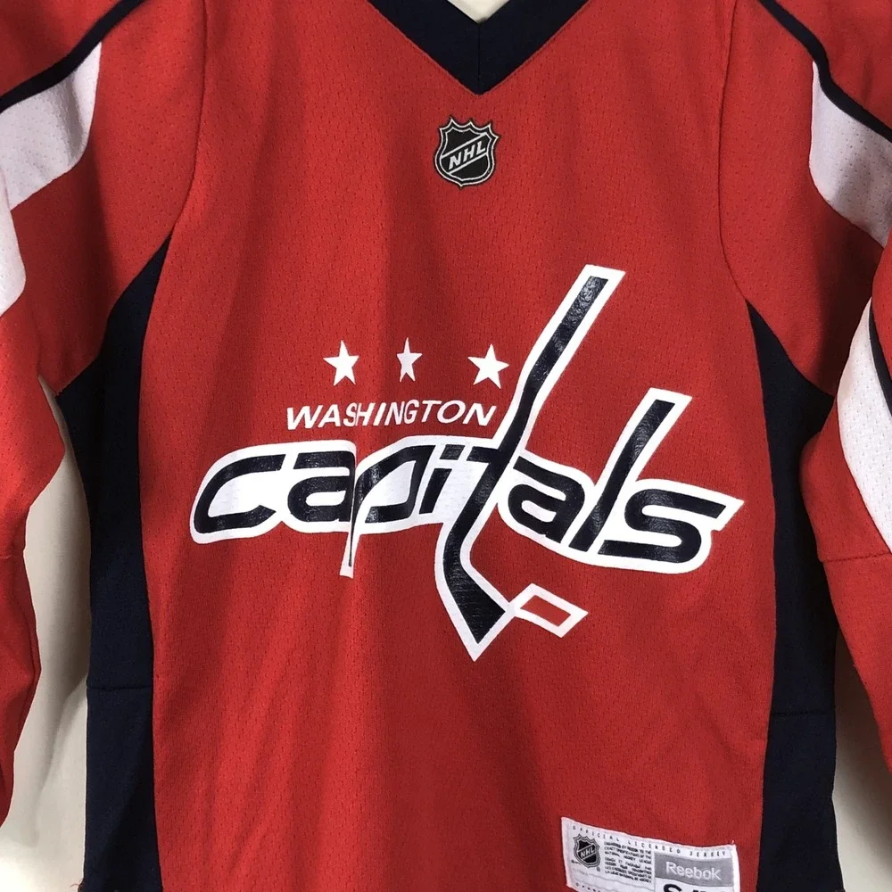 Reebok Premier NHL Washington Capitals Backstrom #19 Hockey Jersey Youth S/M Red